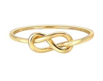 14k gold knot ring, solid gold, dainty knot