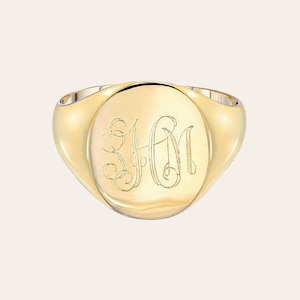 14k Gold Large Signet Ring