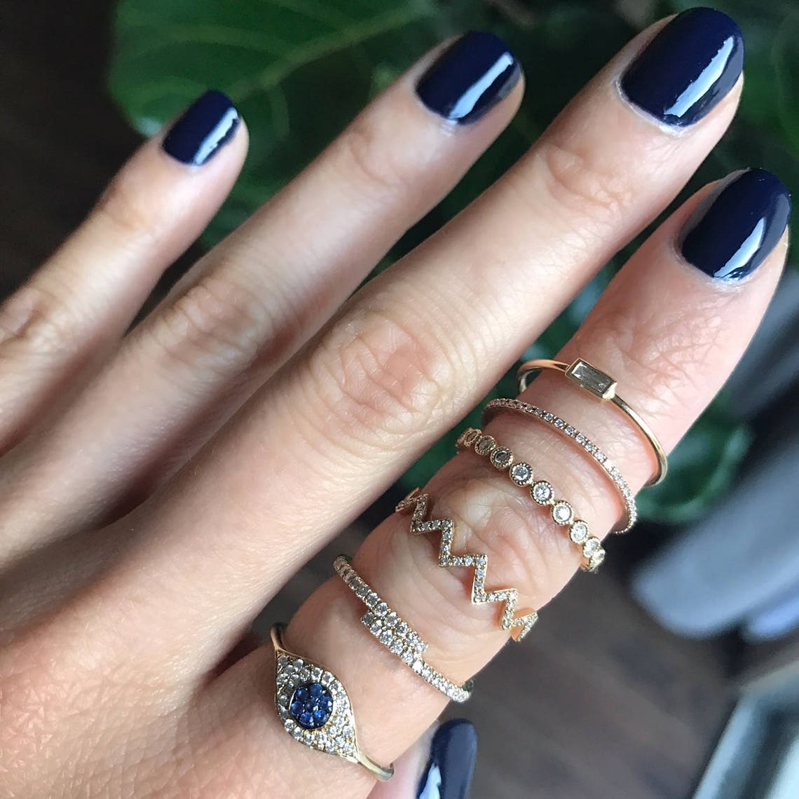 Diamond evil eye ring 14k gold and diamond evil eye Etsy