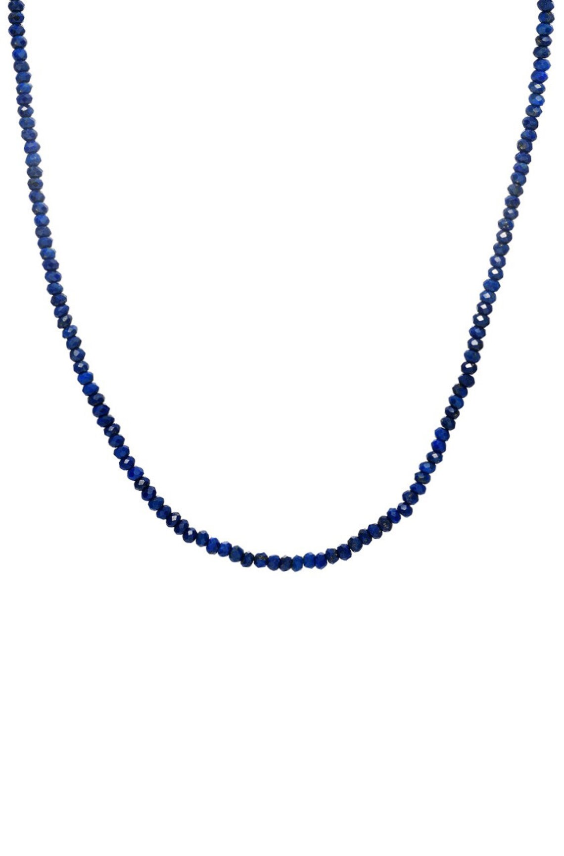 Blue Lapis Beaded Necklace Etsy