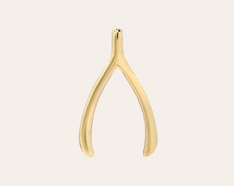 14k Gold Wishbone Pendant