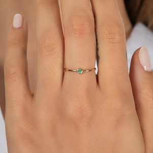 Bezel Birthstone Ring 14k Gold image 2