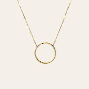 14k gold circle necklace