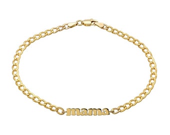 Gold cuban link name necklace Clearance