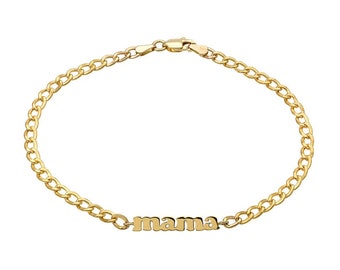 14k Gold Cuban Link Name Bracelet