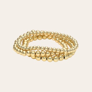 14k Bead Bracelet Stack