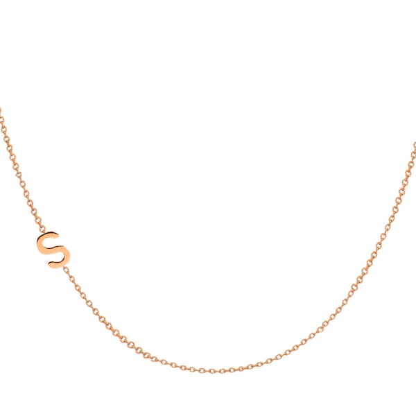 14k Gold Asymmetrical Initial Necklace