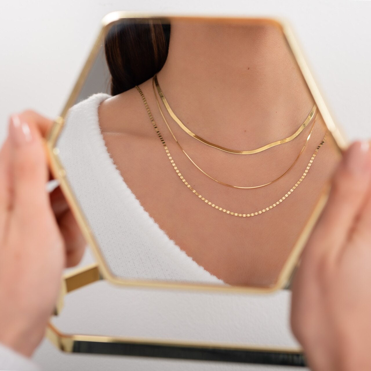 ◆VINTAGE HOLLYWOOD◆ Diagonal Snake Chain Necklace VH24NNNE VINTAGE WHITING AND DAVIS GOLD TONE 24-IN NECKLACE | eBay