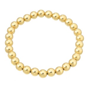 14k Gold 6mm Bead Bracelet image 1