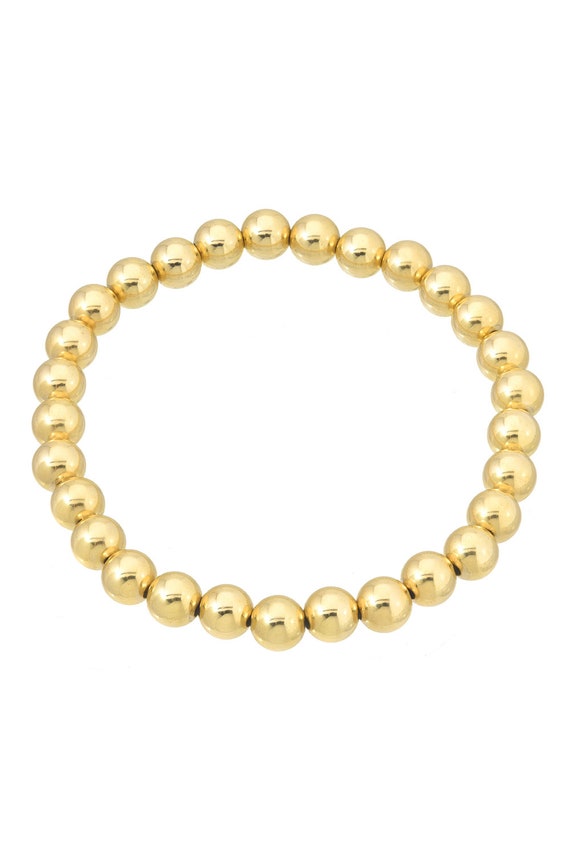 3mm Gold Bead Bracelet with Diamond Bead - Zoe Lev Jewelry