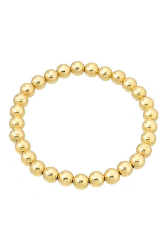 yellow gold beaded bracelet