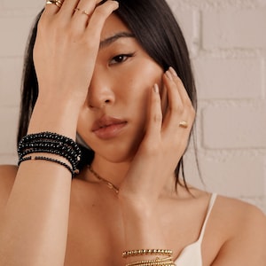 4mm Black Onyx Bead Bracelet