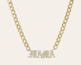 Cuban Link Diamond MAMA Choker