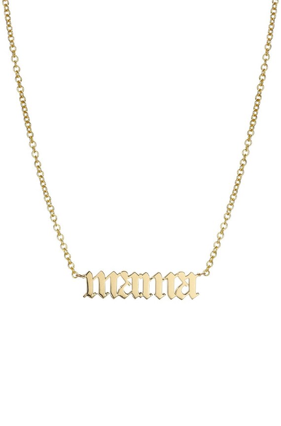 14K Gold Gothic Mama Necklace - Etsy 
