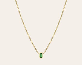 Emerald Cut Emerald Necklace