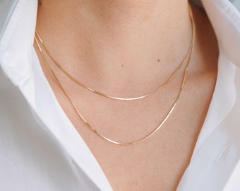 14k Gold Snake Chain Necklace - Zoe Lev Jewelry