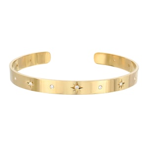 14K Gold Diamond Sunburst Cuff image 1