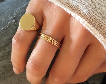 14k Gold Plain Signet Ring