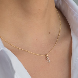colar com pingente inicial de diamante, letra de diamante