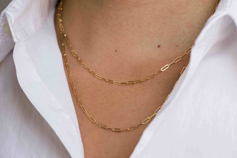 14k Gold Open Link Chain Necklace image 6