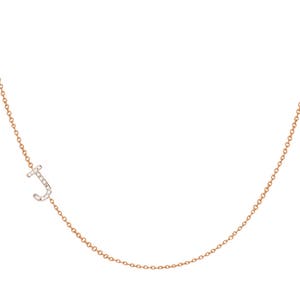 14k Gold Diamond Sideways Letter Necklace