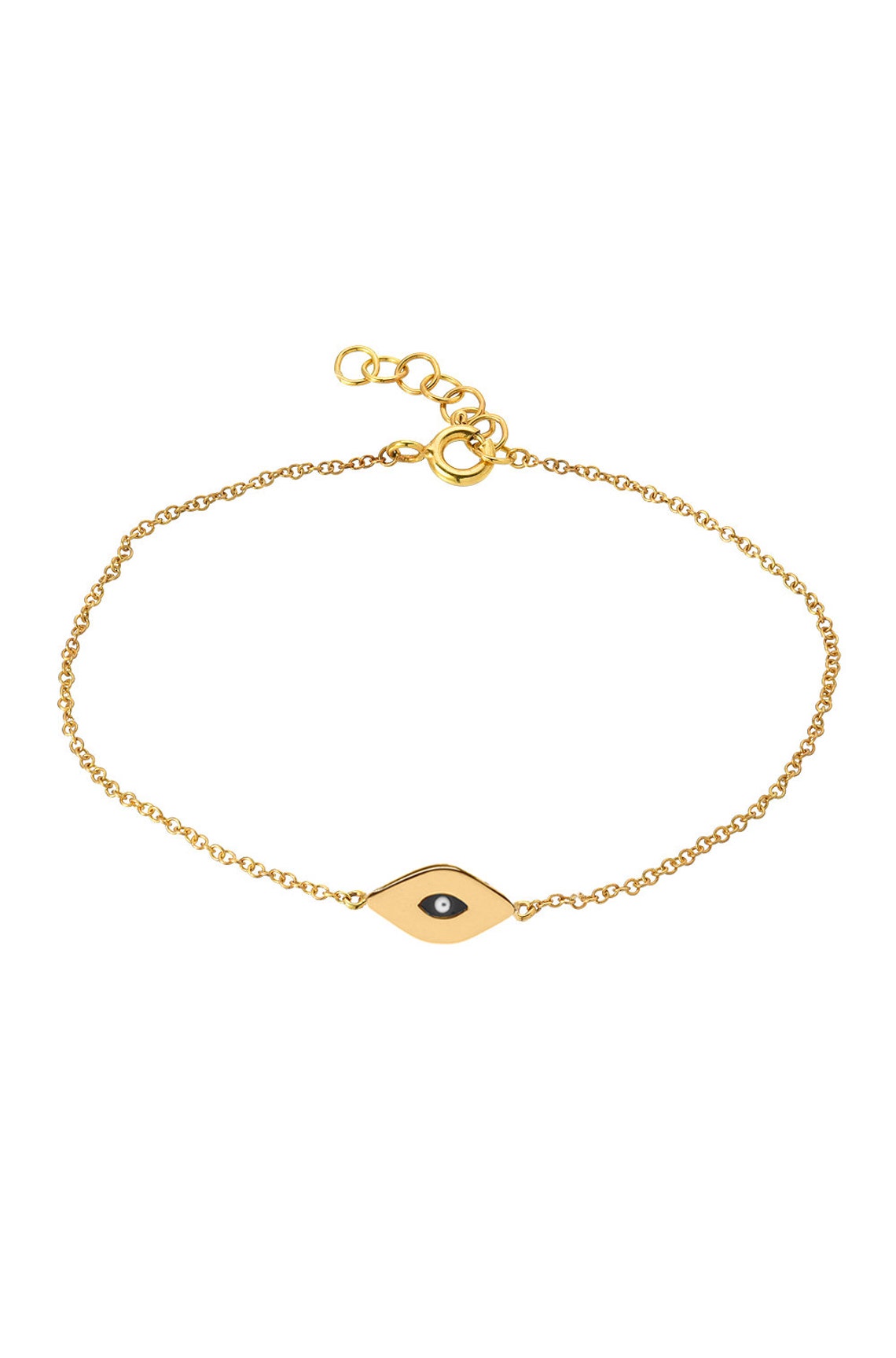 14k Gold Evil Eye Bracelet 14k Solid Gold - Etsy