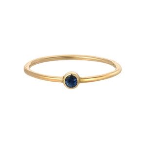 Bezel Birthstone Ring 14k Gold image 1