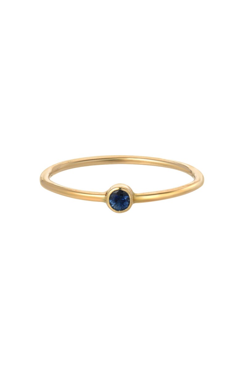 Bezel Birthstone Ring 14k Gold image 1