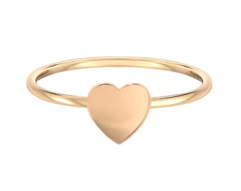 14k solid gold heart ring