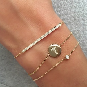 Lünette Diamant Armband | 14k Gold