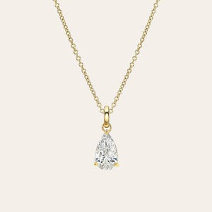 Lab Diamond Pear Necklace 1 Ct