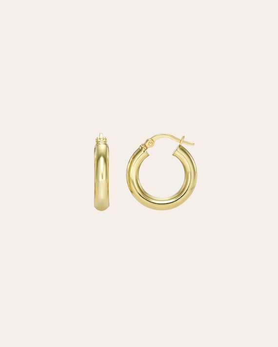 Gold Vermeil Small Thick Hoop Earrings Etsy Singapore