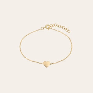 14k Gold Heart Anklet