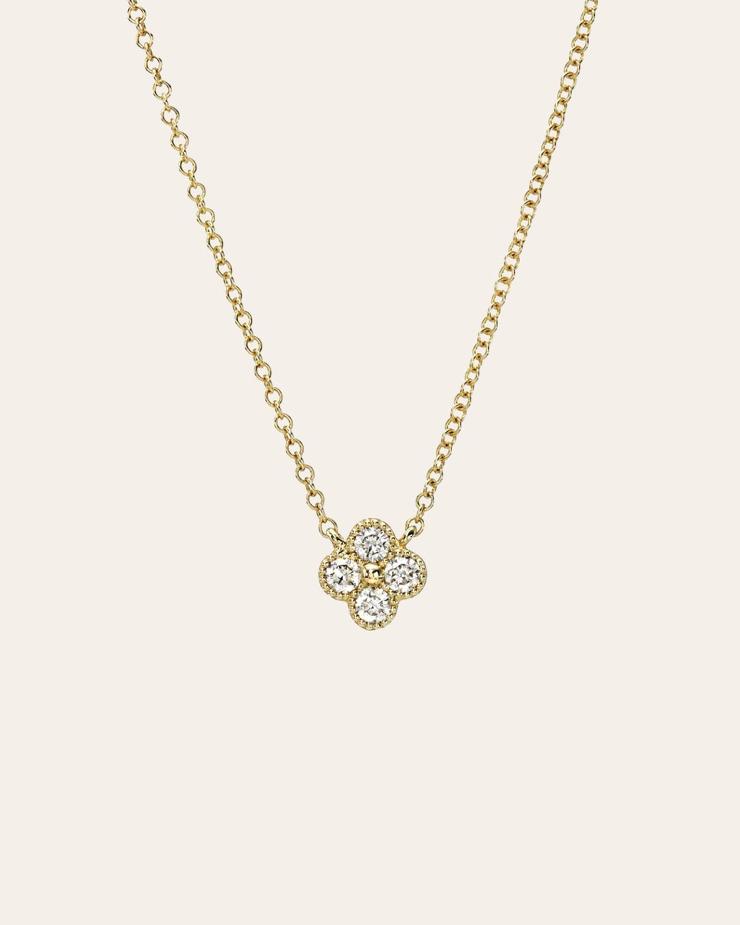 CLOVER SILVER FULL DIAMOND BIG CLOVER NECKLACE main image 0
