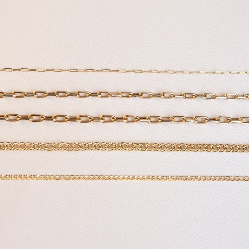 14k Gold Open Link Chain Necklace image 2