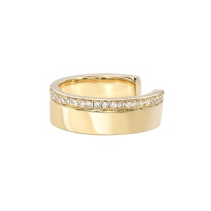 14k Gold Thick Diamond Ear Cuff