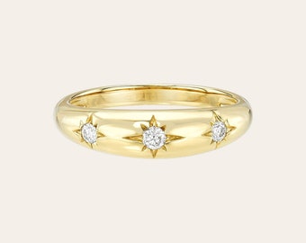 Domed Starburst Ring