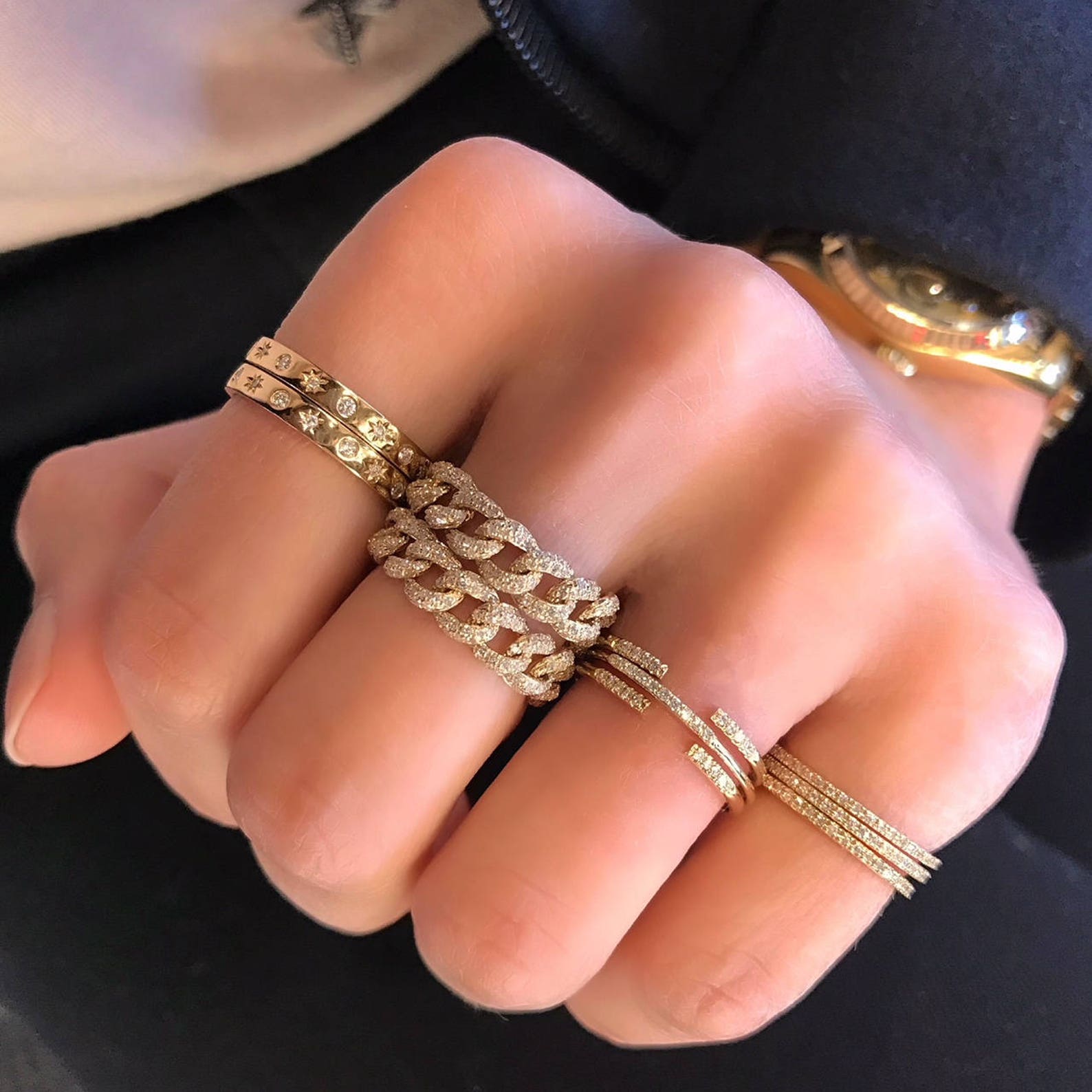 14k Gold Diamond Claw Ring | Etsy