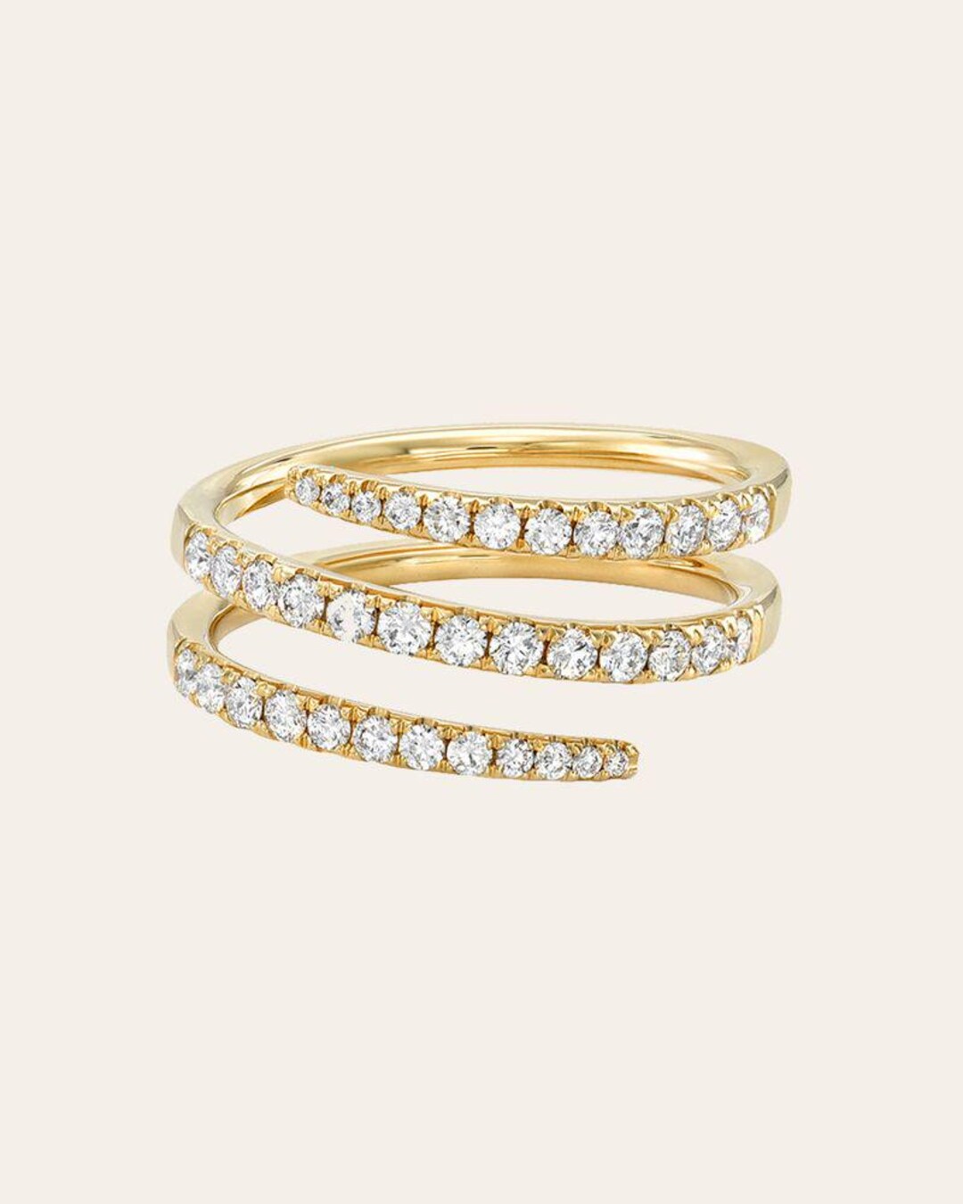 Pave Diamond Spiral Ring | 14k Gold - Etsy