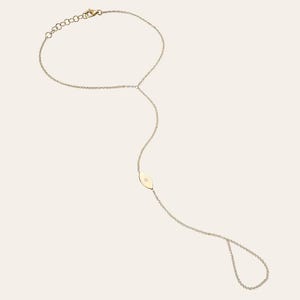 14K Gold Diamond Evil Eye Hand Chain