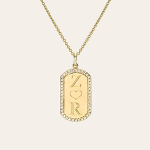 Diamond Dog Tag Necklace