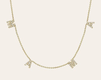 Mini Diamond Spaced MAMA Necklace