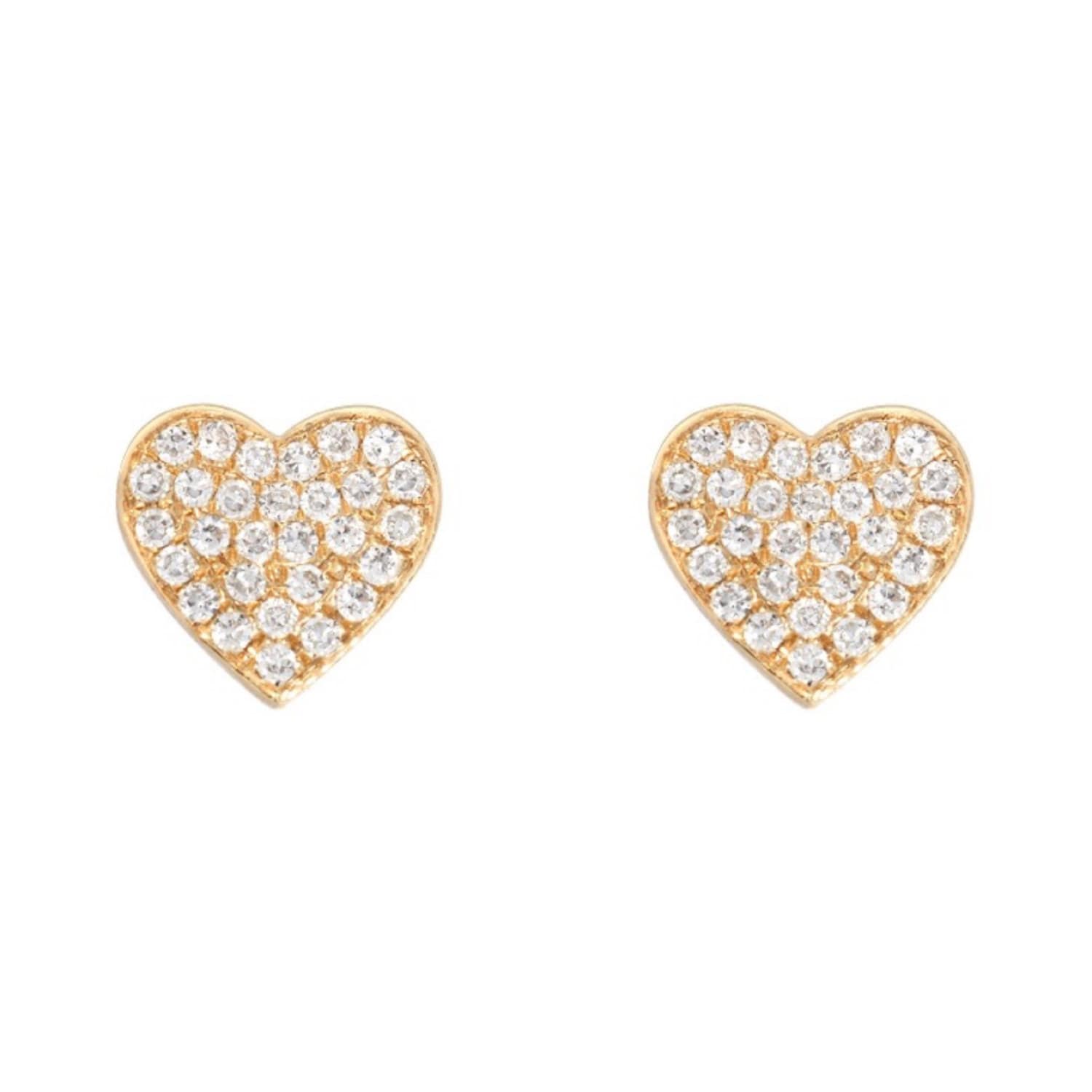 【HYERES LOR】24SS★ H Heart Pave 14K Earrings 14K White Gold Pave Diamond Heart Earrings for Women 0.76ct