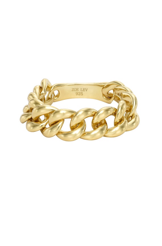 Gold Vermeil Cuban Link Ring - Etsy 