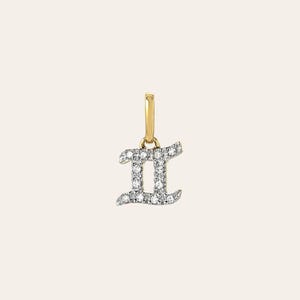 Diamond Zodiac Sign Pendant | 14k Gold