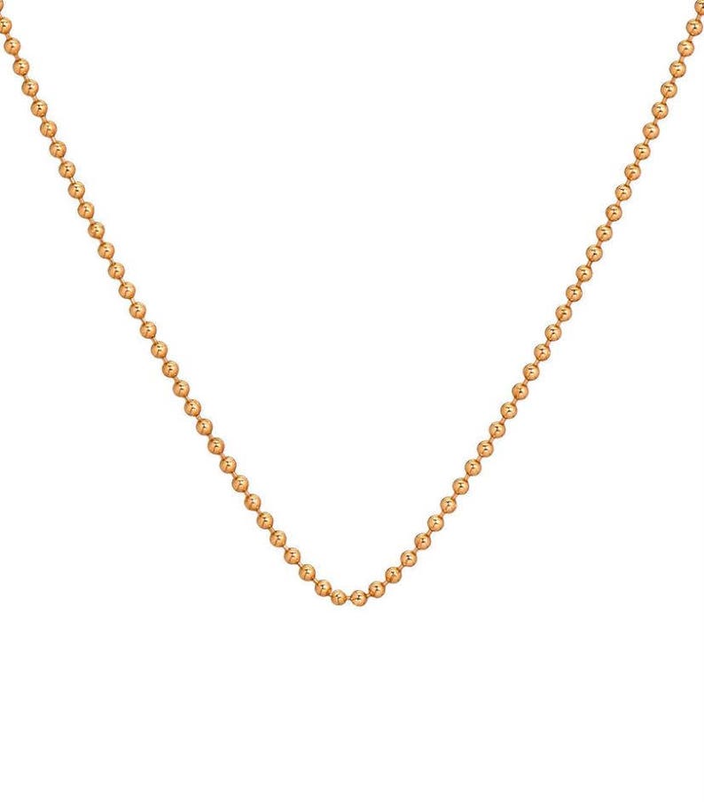 14k Gold Ball Chain Necklace Etsy