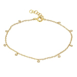14k Gold Lünette Diamanten Armband