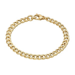 May include: A gold chain bracelet with a lobster clasp.