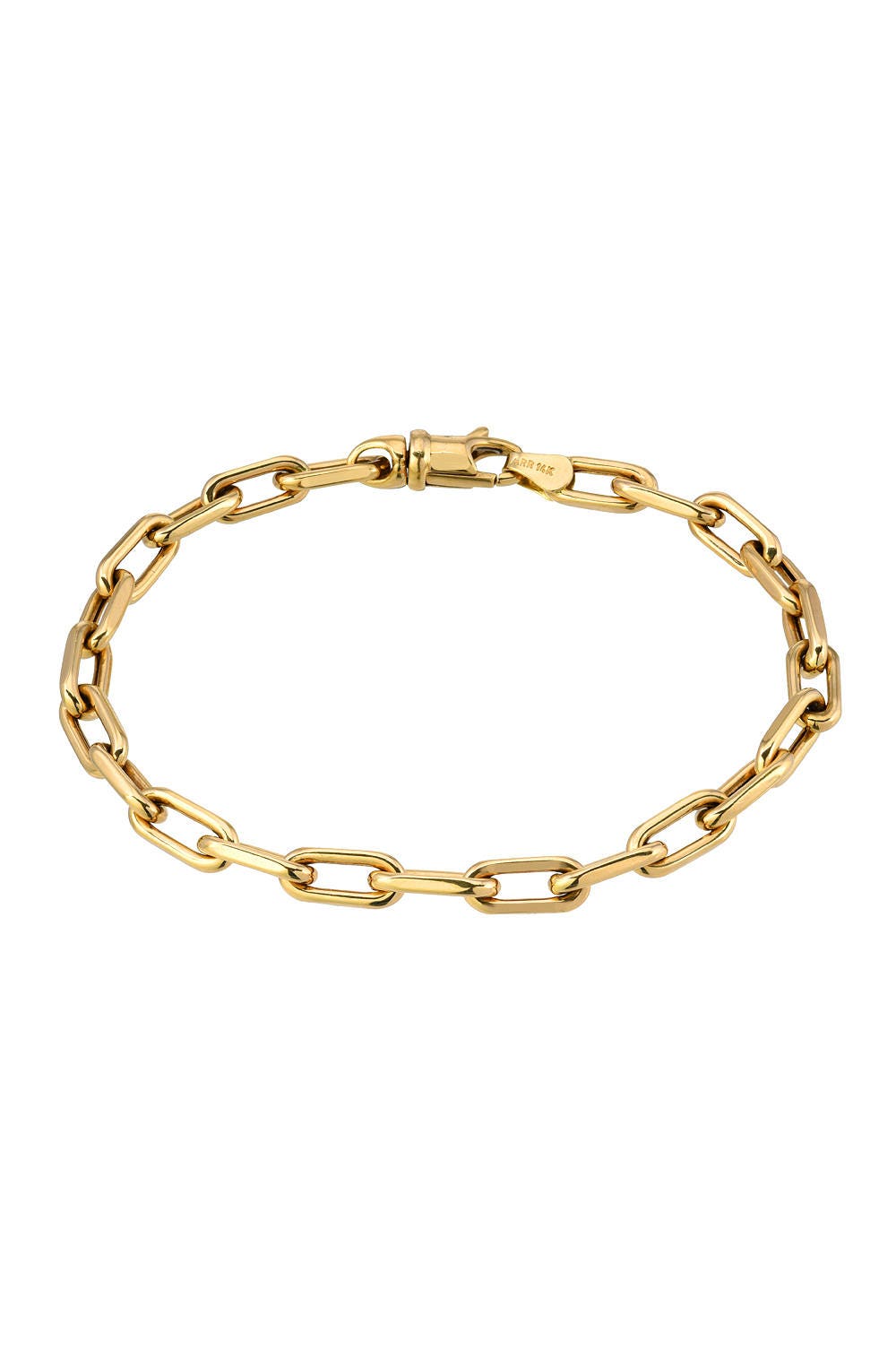 14k Gold Large Open Link Chain Bracelet 