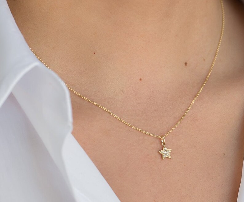 Pave Diamond Star Necklace